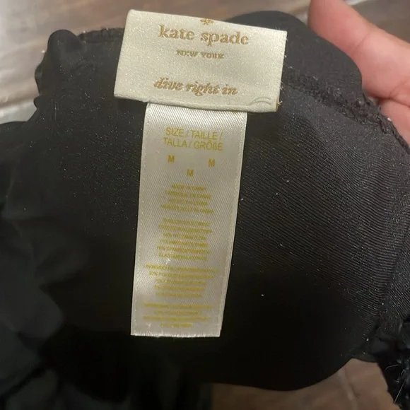 Kate spade black bathing one piece swimsuit sz M - Picture 3 of 5